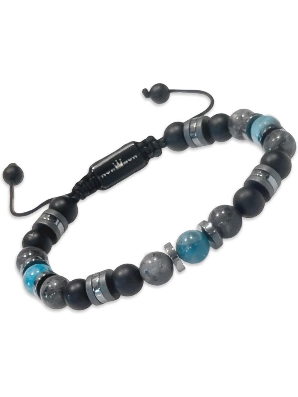 Stylish Men's Beaded Bracelet - Black Onyx & Hematite Stone Jewelry, Adjustable